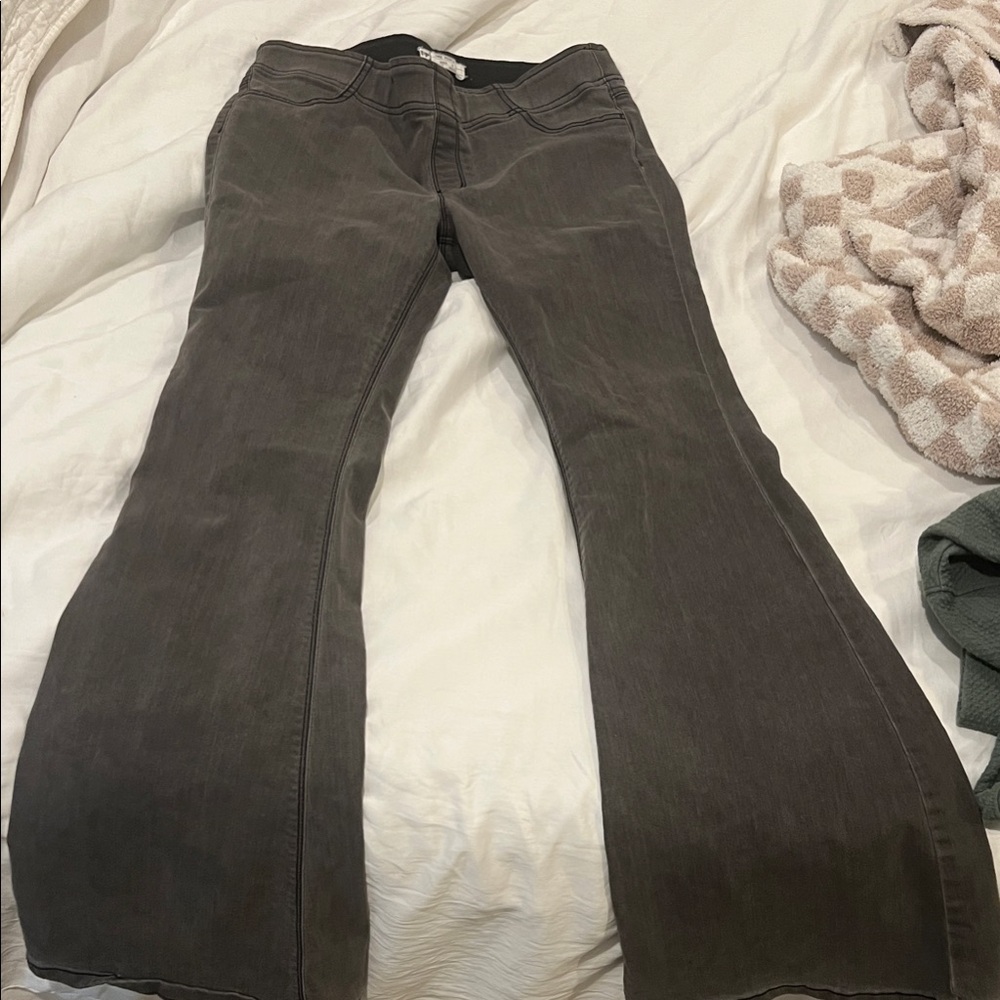 Free People Grey Wide Leg Pants
